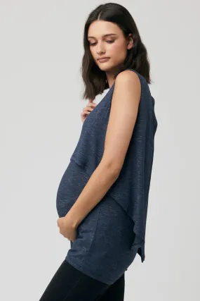 Swing Back Maternity Nursing Top Denim Marle