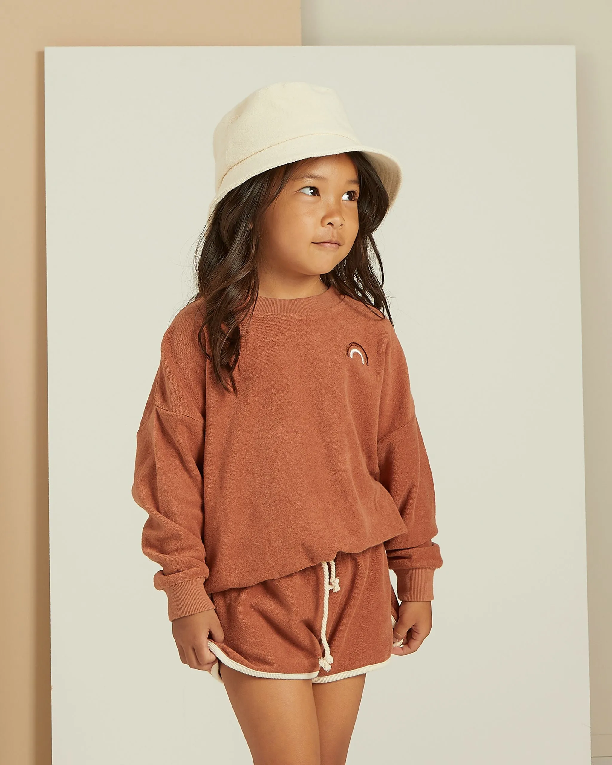 The Terry Crewneck by Rylee & Cru - Terracotta - BABY