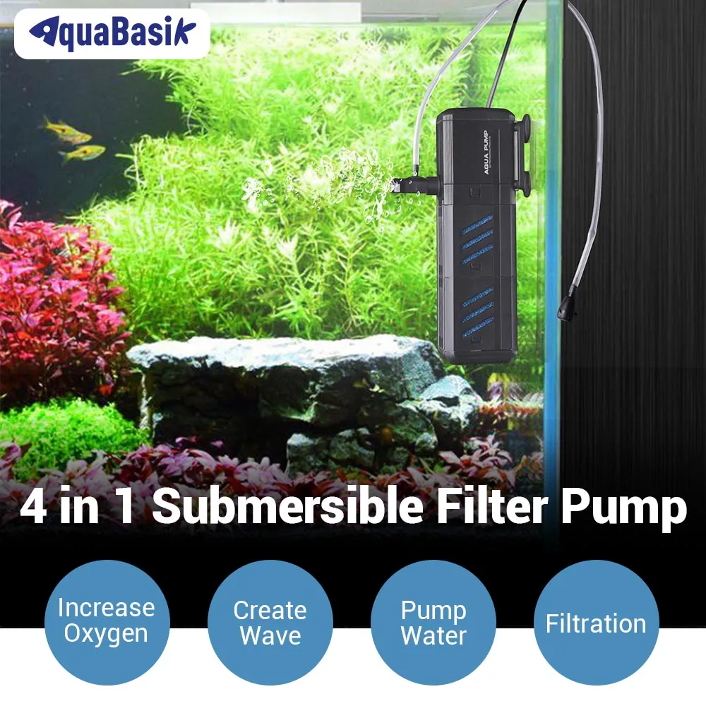 TheLAShop 4 in 1 Internal Fish Tank Filter 75 Gallon 12w 320Gph