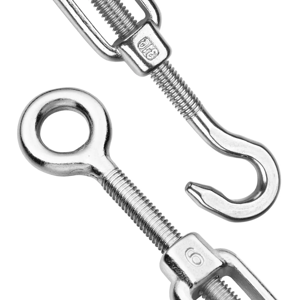 TheLAShop M6 Hook & Eye Turnbuckle 6pcs Duty Wire Rope Tension