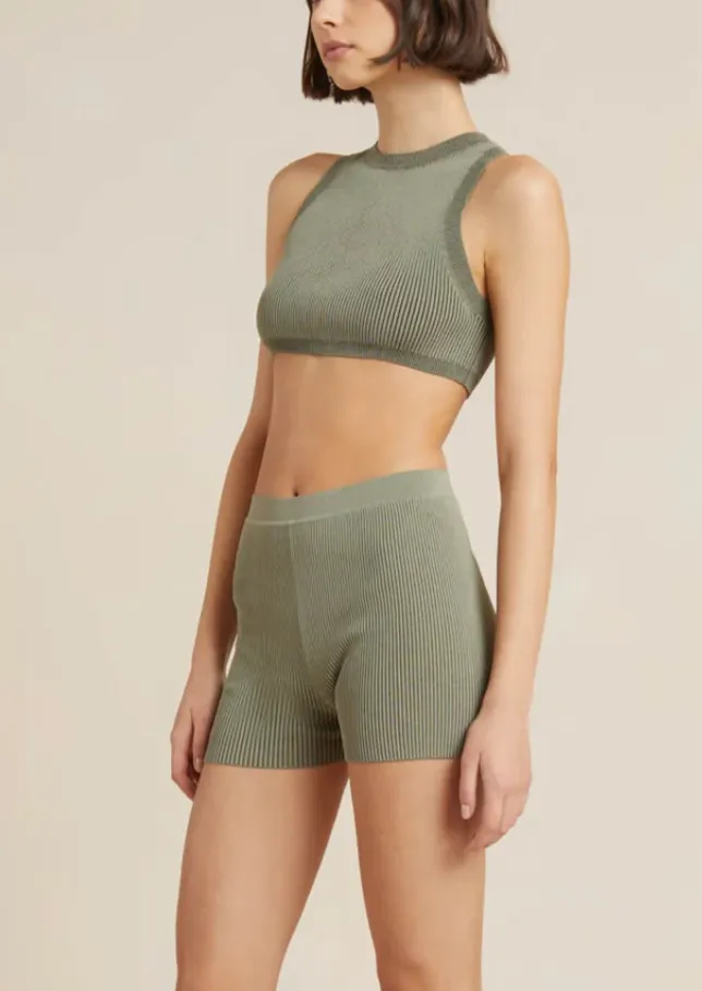 Tilly Knit Crop Top - Sage