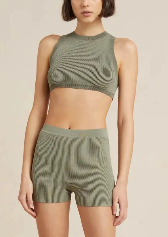 Tilly Knit Crop Top - Sage