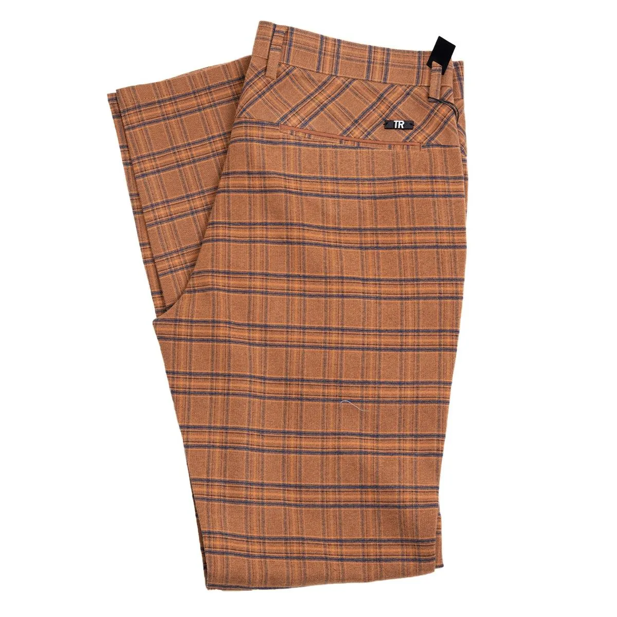 Tr Premium Orange & Blue Slim Fit  Plaid Pant 390