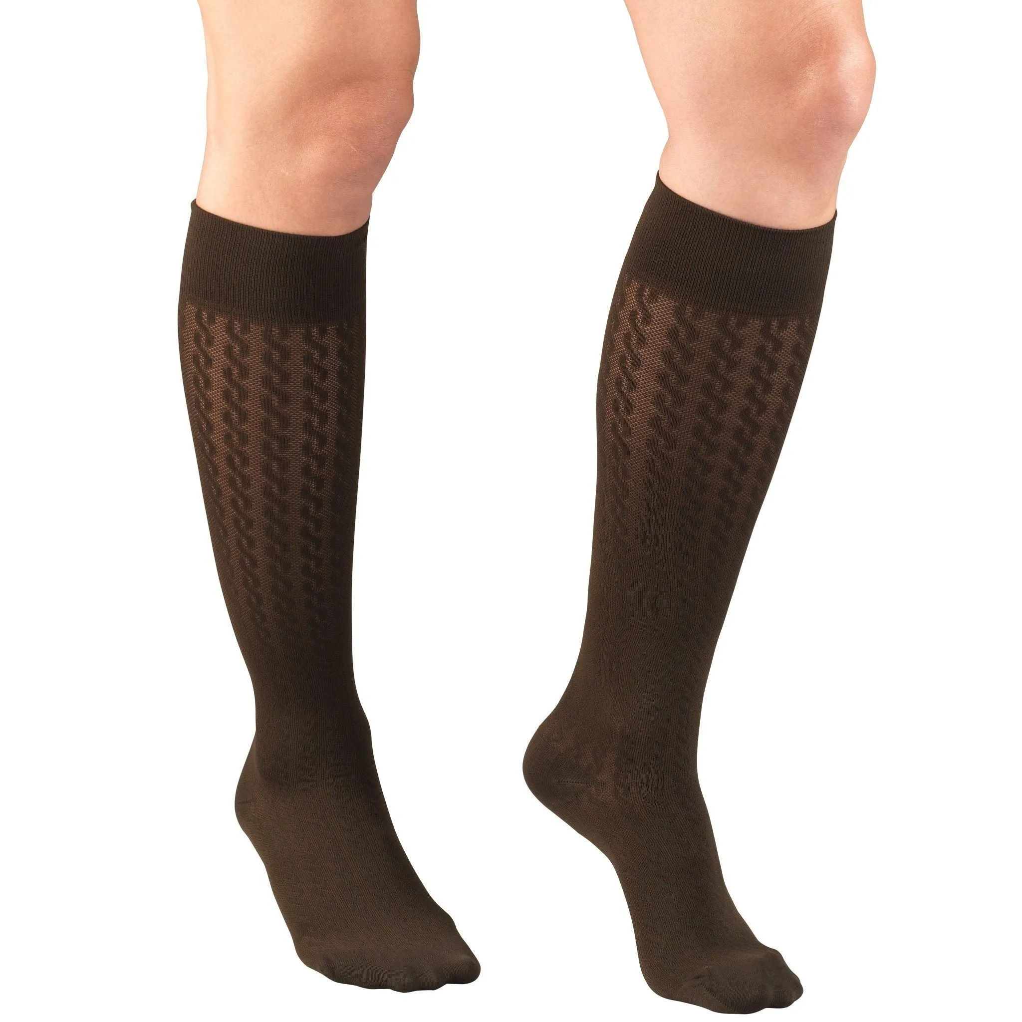 Truform Cable Pattern Women's Support Socks, 15-20 mmHg