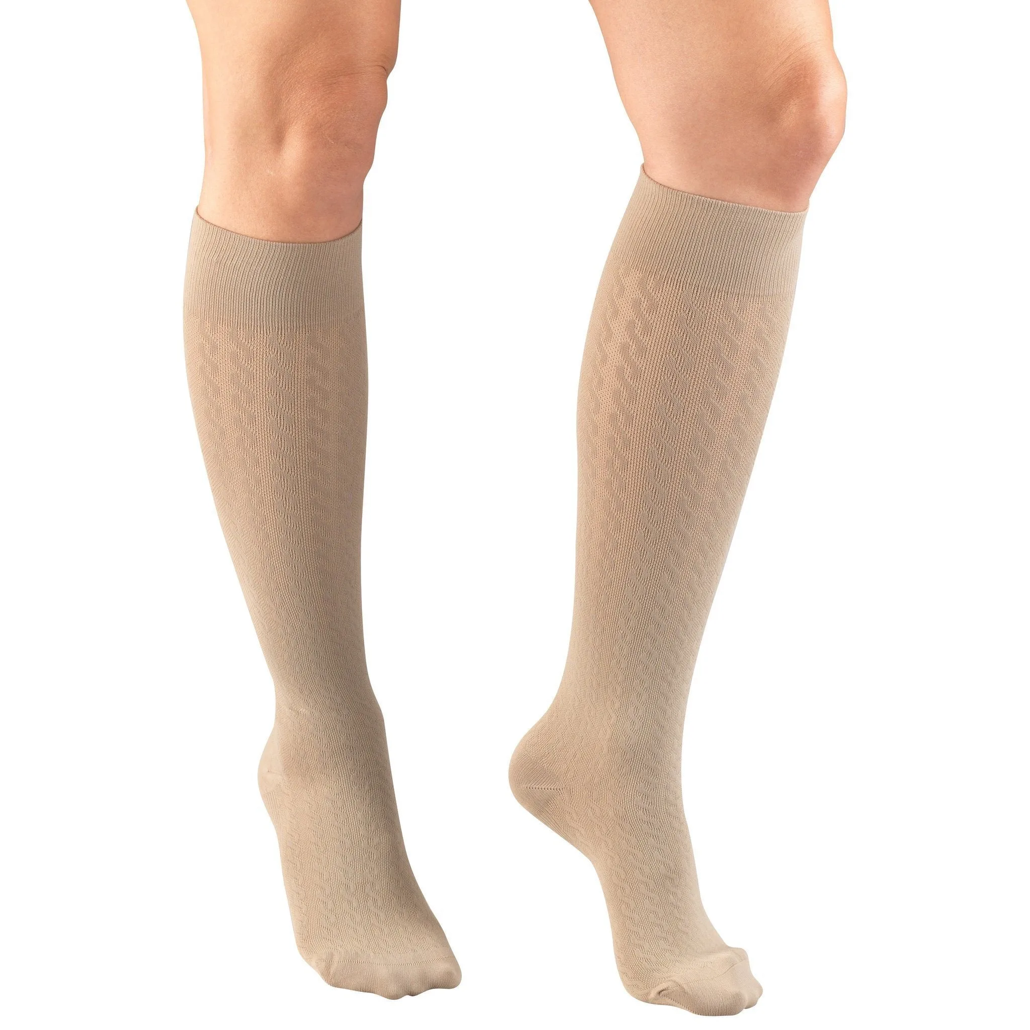 Truform Cable Pattern Women's Support Socks, 15-20 mmHg