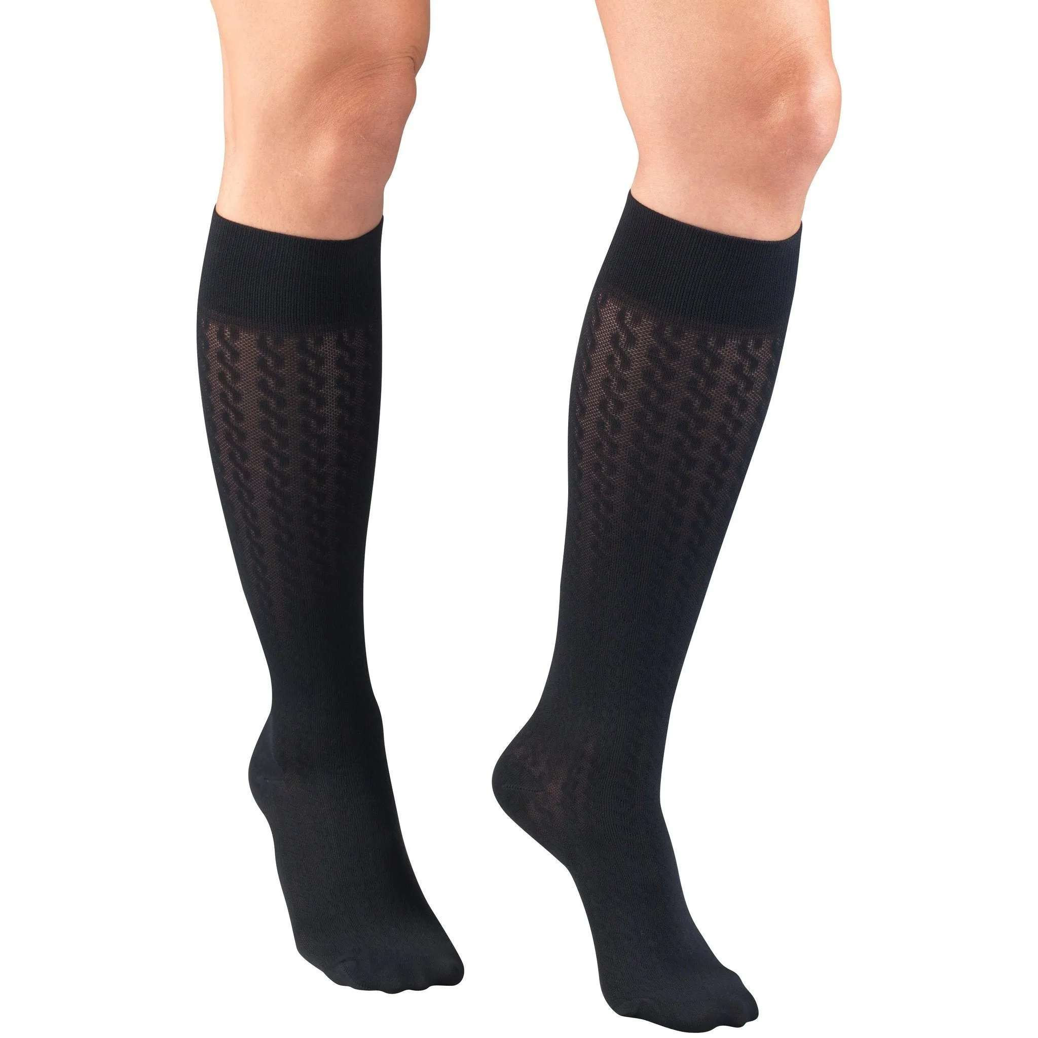 Truform Cable Pattern Women's Support Socks, 15-20 mmHg