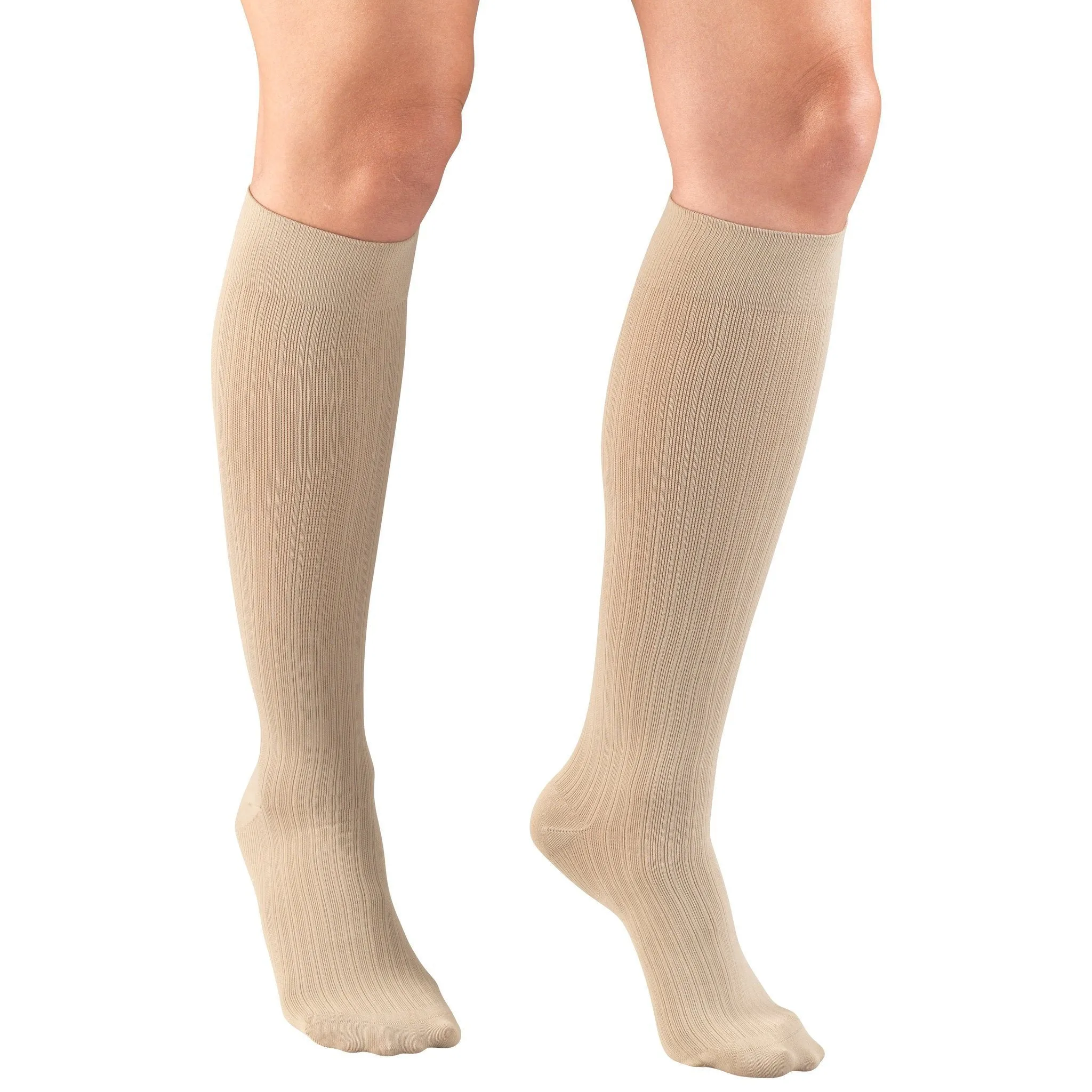 Truform Ribbed Pattern Women's Support Socks, 15-20 mmHg