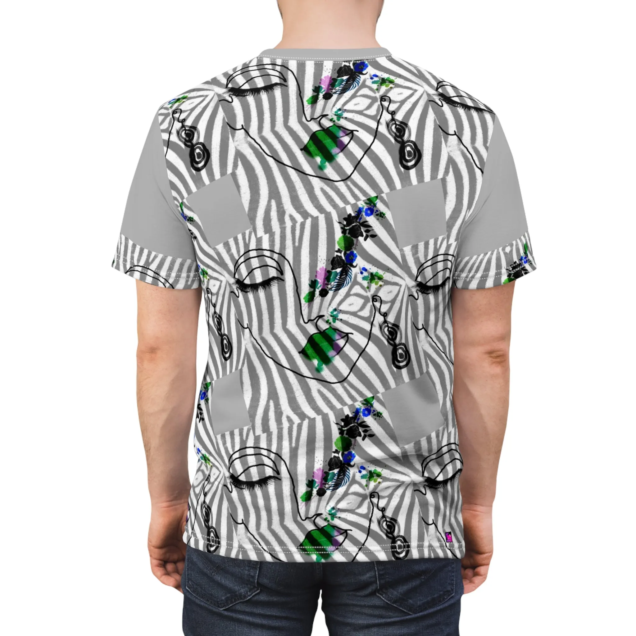 Unisex AOP Cut & Sew Tee ZEBRA STRIPES & DOODLES