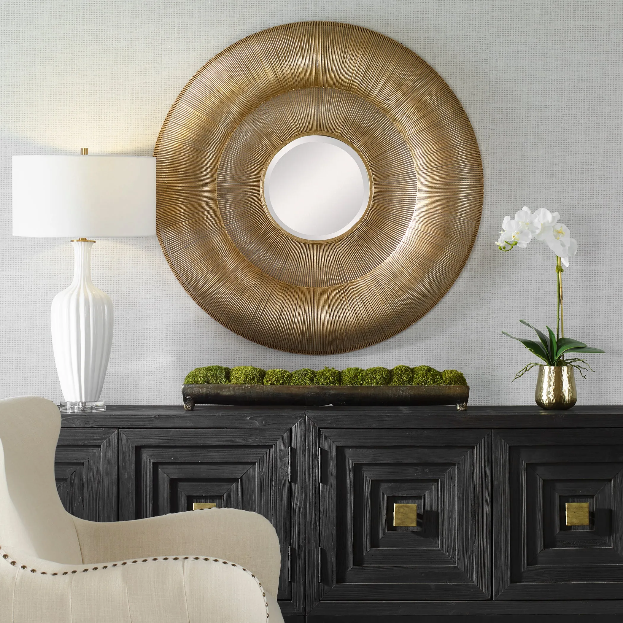 Uttermost Bauble Round Gold Mirror