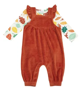 Velour Ruffle Overall