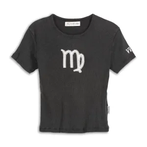 Virgo Stitch - Baby Tee - Black Snow