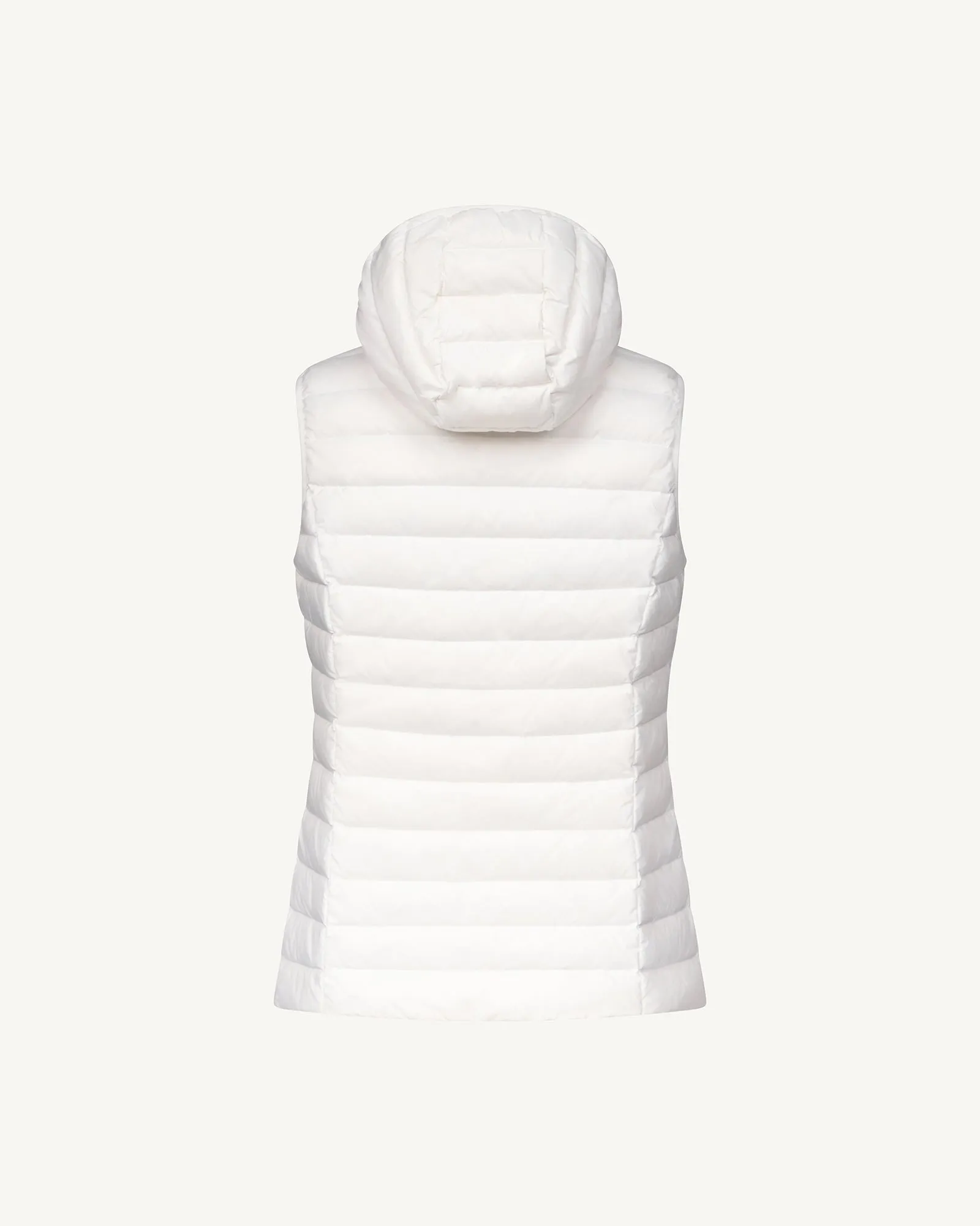 White Mali lightweight sleeveless hooded puffer jacket