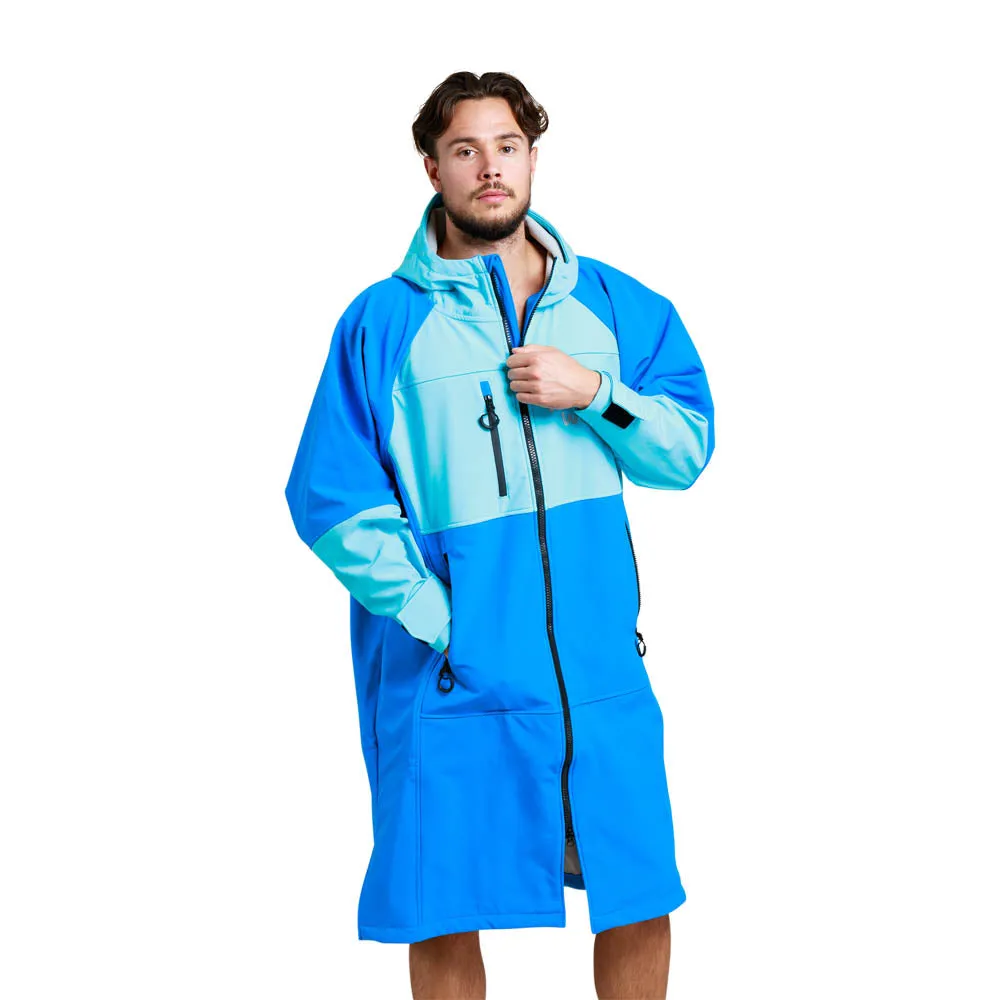 White Water Soft Shell Drying / Changing Robe - Cobalt Blue/Grey Lining