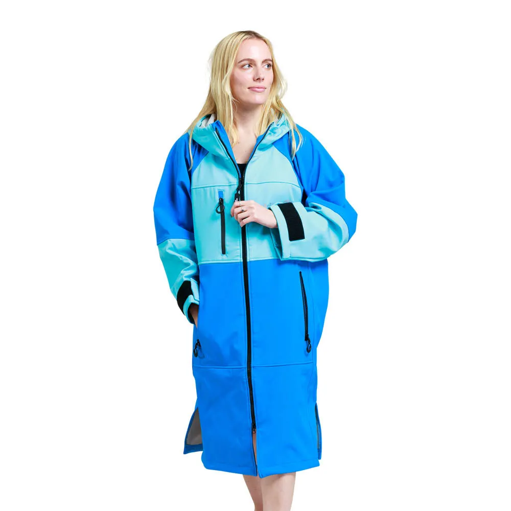 White Water Soft Shell Drying / Changing Robe - Cobalt Blue/Grey Lining