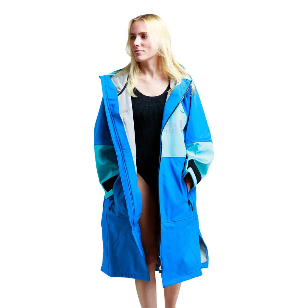 White Water Soft Shell Drying / Changing Robe - Cobalt Blue/Grey Lining