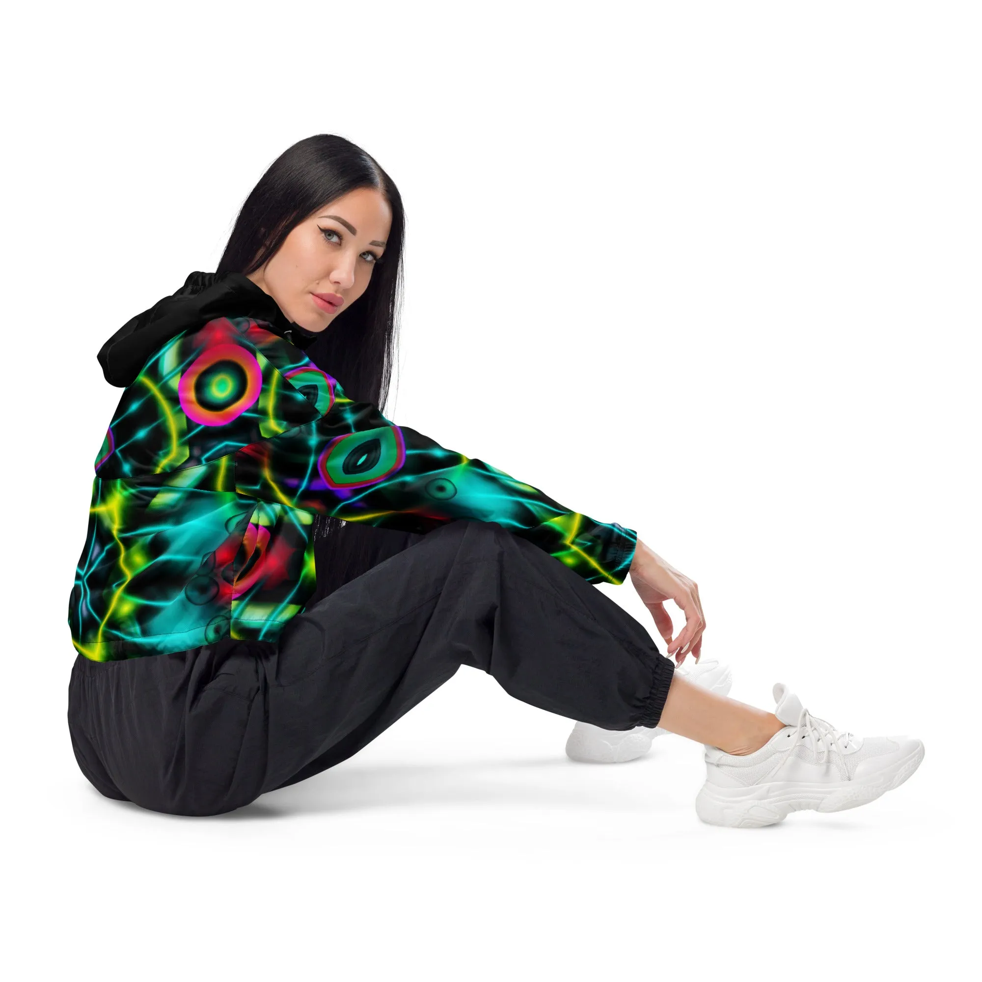 Women’s cropped windbreaker Kaleidoscope