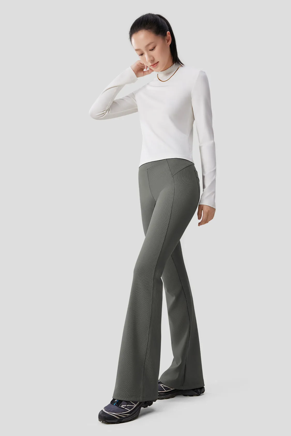 Women's High Elasticity Flared Pants