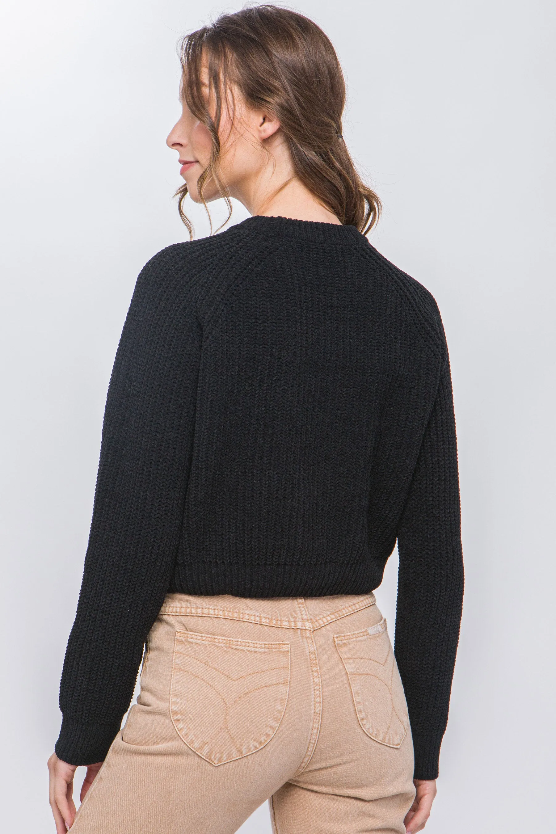 Women's Knit Pullover Sweater With Cold Shoulder Detail - 4 colors