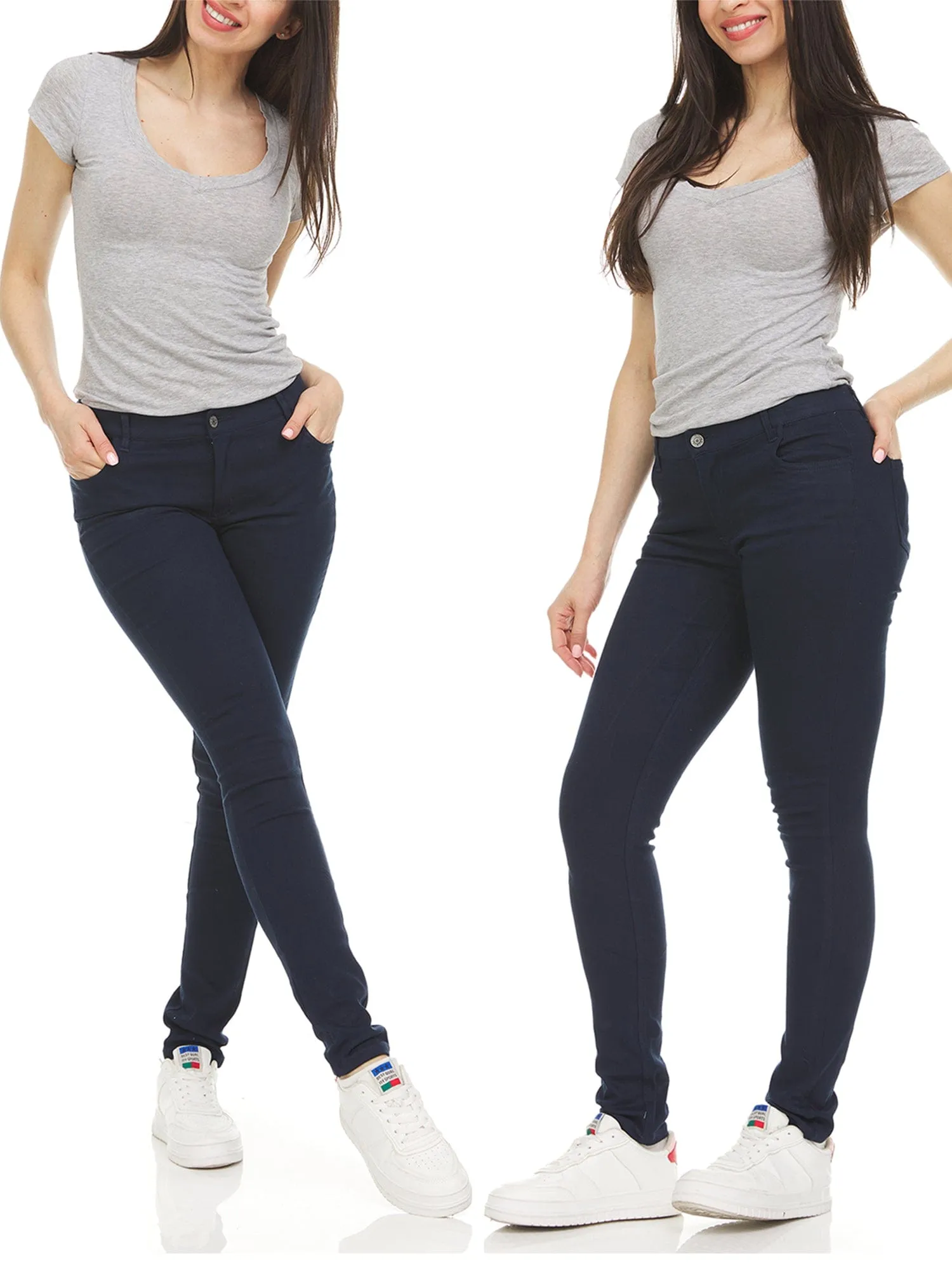 Women's Super Stretchy Skinny 5-Pocket Uniform Soft Chino Pants