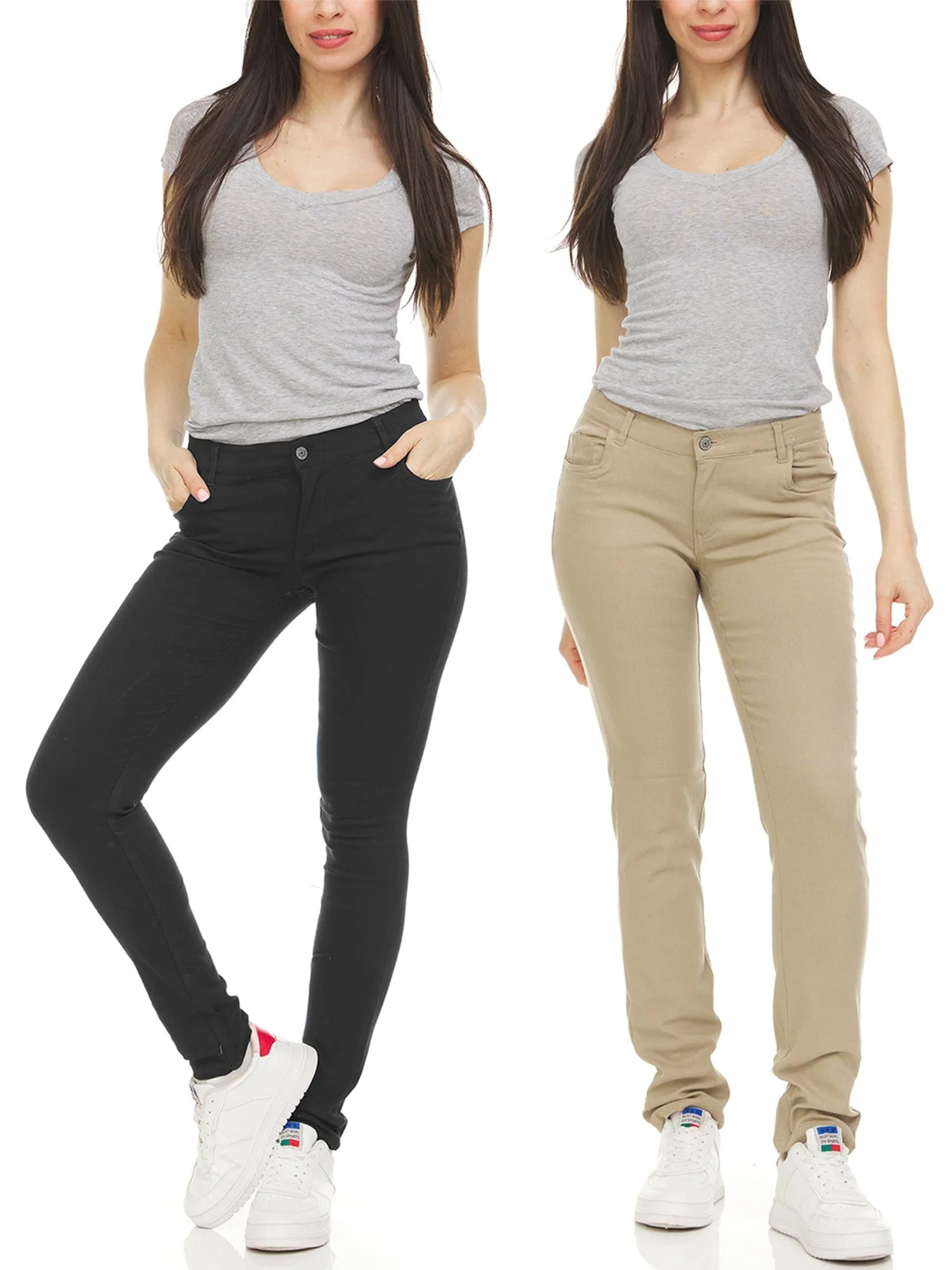 Women's Super Stretchy Skinny 5-Pocket Uniform Soft Chino Pants