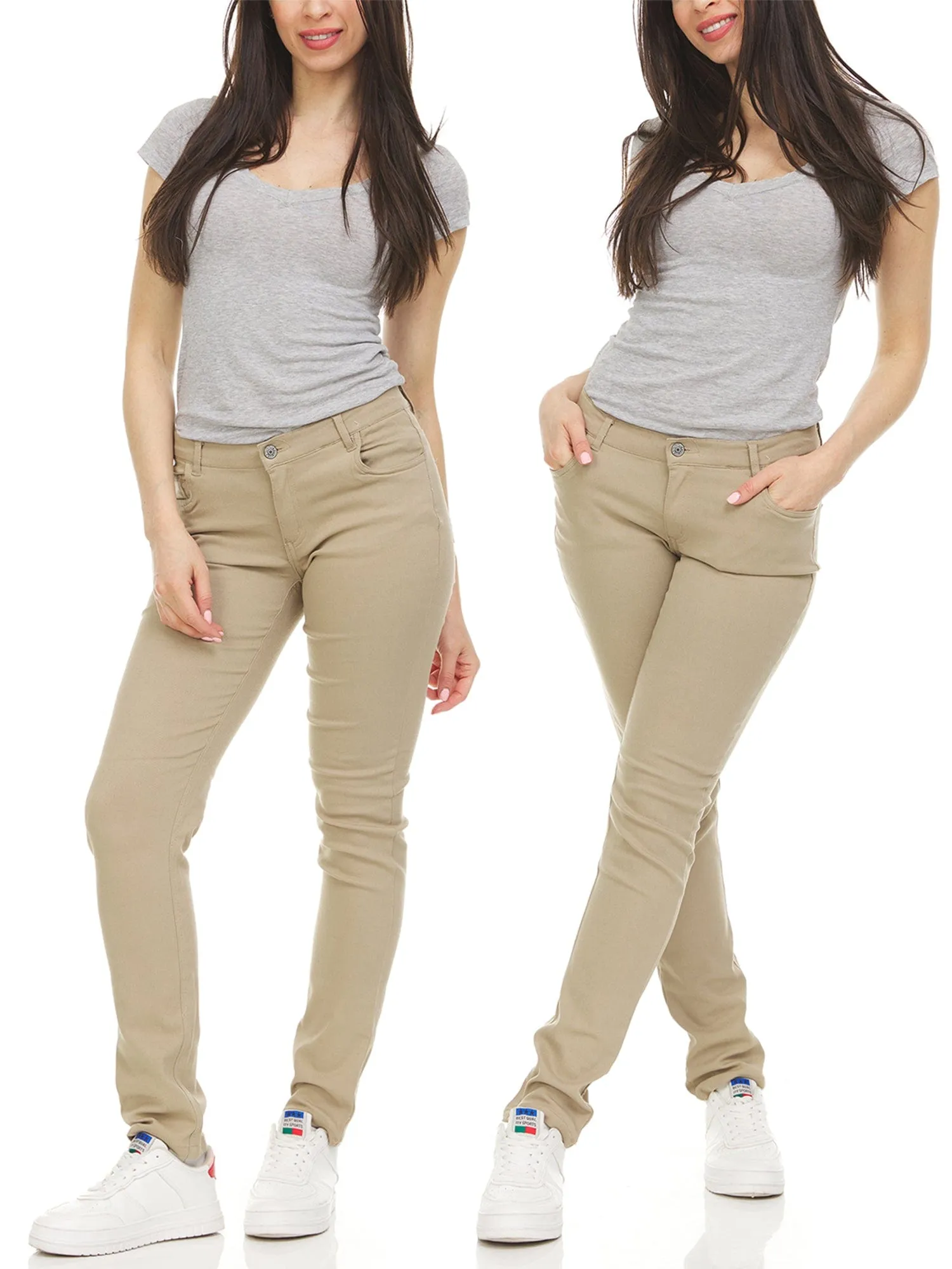 Women's Super Stretchy Skinny 5-Pocket Uniform Soft Chino Pants