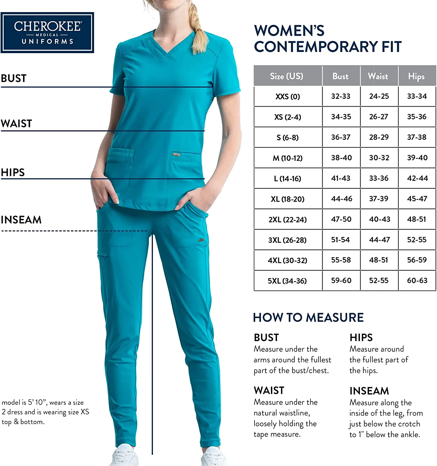 Yoke Neck Scrub Top by Cherokee Form