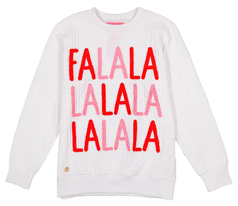 Youth 'Fa La La' Braided Crew Pullover by Simply Southern